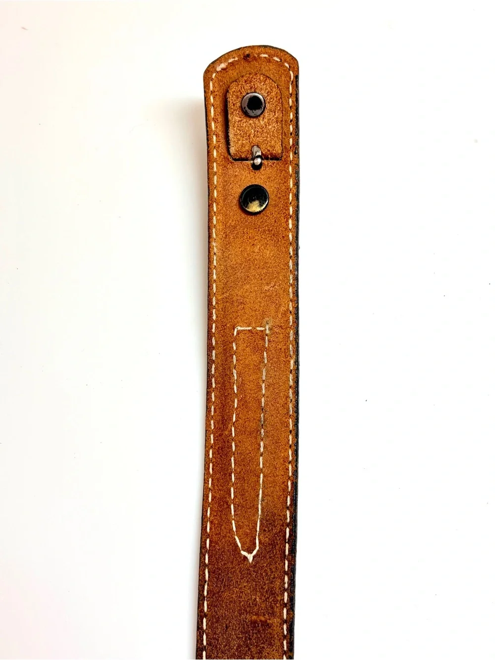 Vintage Circle Y Leather Western Belt 36 Black Floral Hand Tooled Distressed